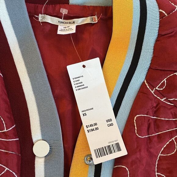 NWT Kimchi Blue Urban Outfitters Duncan Quilted Oversized Varsity Jacket - Picture 10 of 15